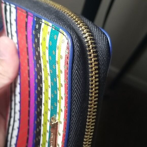 {Stella & Dot} Multicolor Striped Polka Dot Wallet - Picture 6 of 10